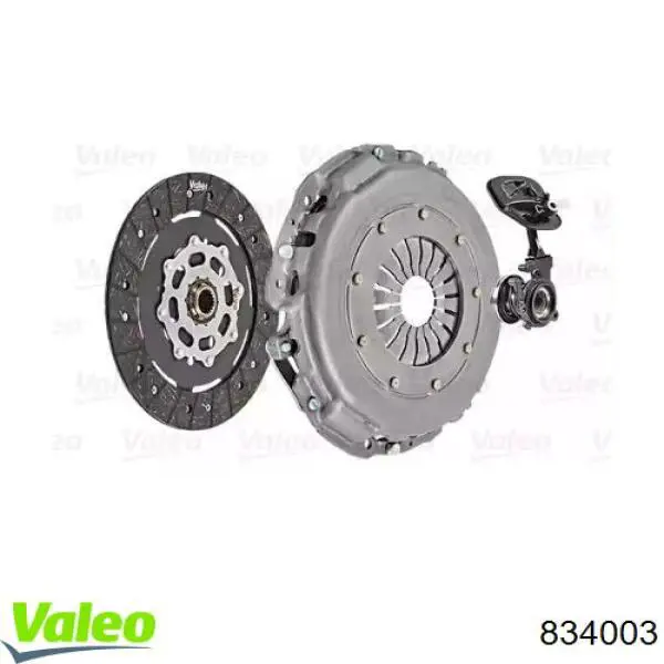 Купить 834003 VALEO Комплект сцепления (диск, корзина, подшипник)