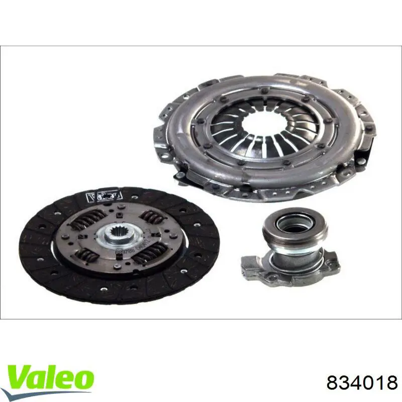 Купить 834018 VALEO Комплект сцепления (диск, корзина, подшипник)