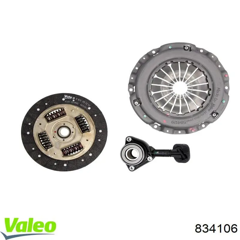 Купить 834106 VALEO Комплект сцепления (диск, корзина, подшипник)