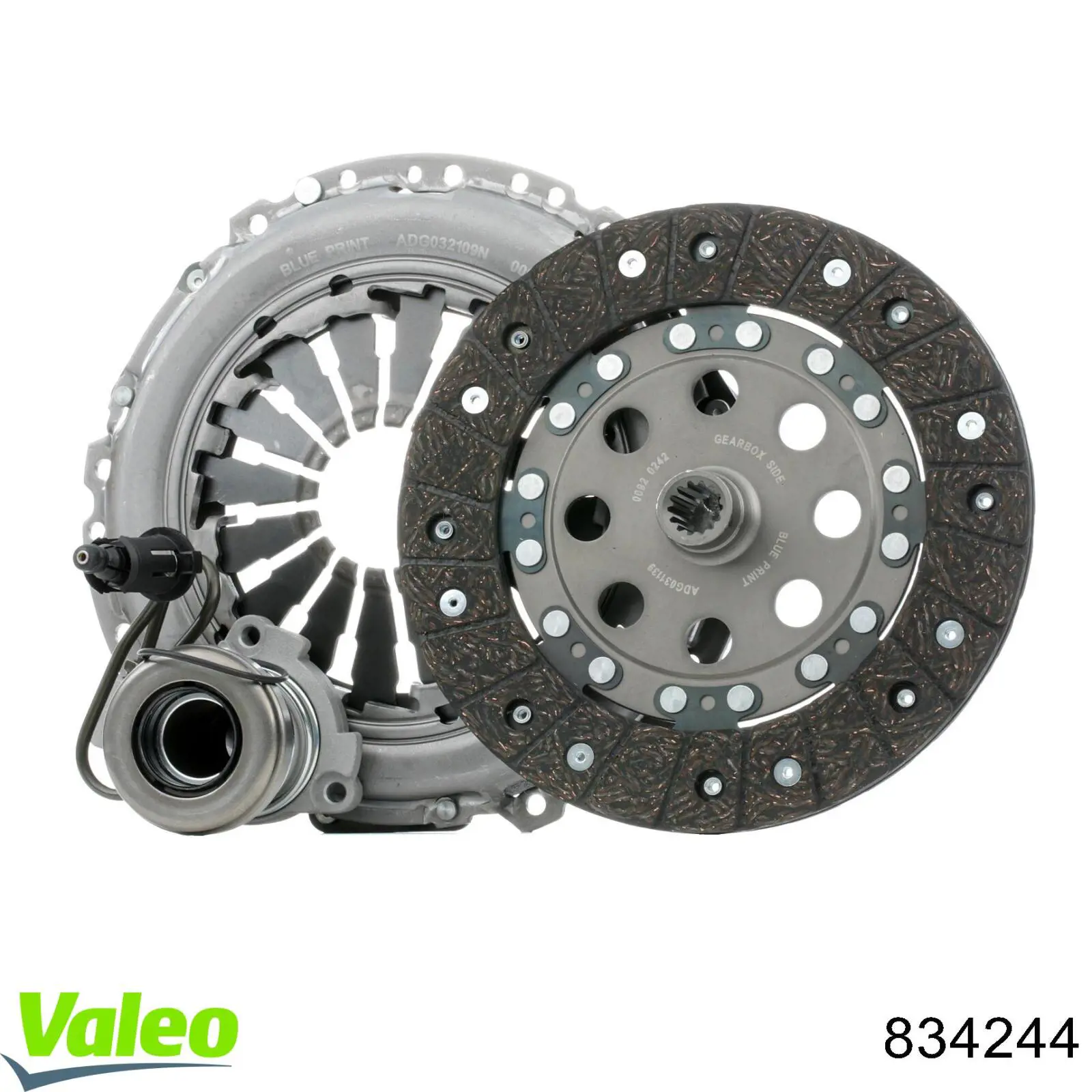Купить 834244 VALEO Комплект сцепления (диск, корзина, подшипник)