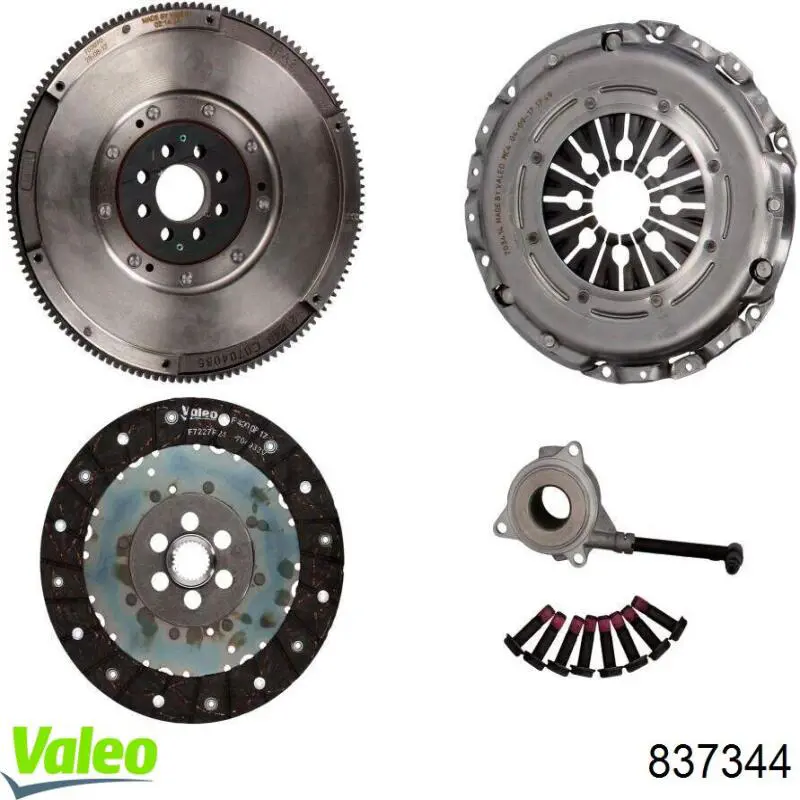 Купить 837344 VALEO Комплект сцепления (диск, корзина, подшипник)