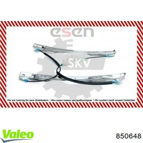 Compre 850648 VALEO Mecanismo de acionamento de vidro da porta dianteira esquerda