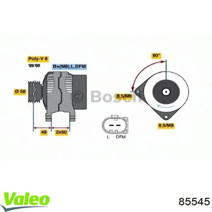 Фонарь задний левый 85545 VALEO