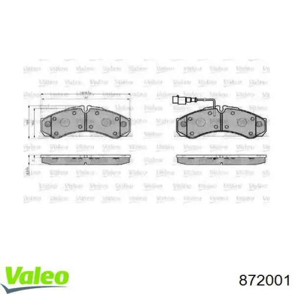 Задние тормозные колодки 872001 VALEO