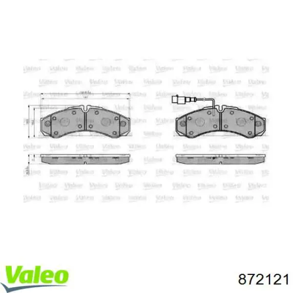 Задние тормозные колодки 872121 VALEO