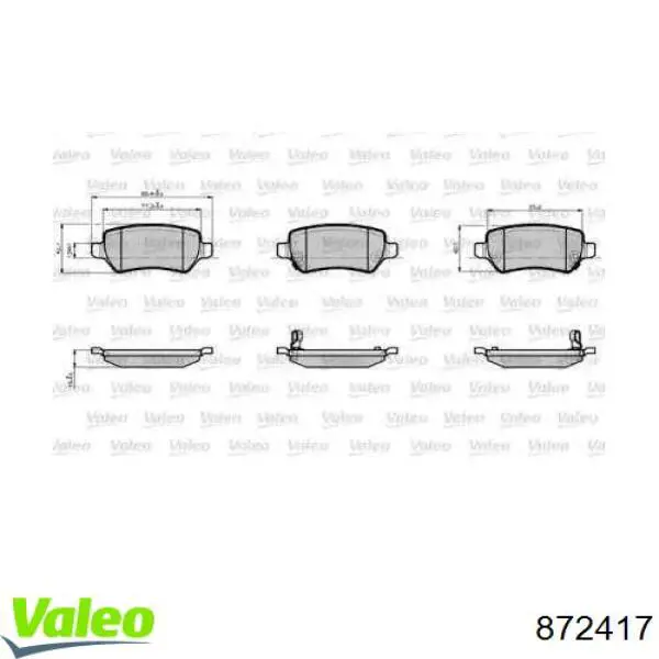 Колодки дисковые  VALEO 872417 цена, от 16.58 USD