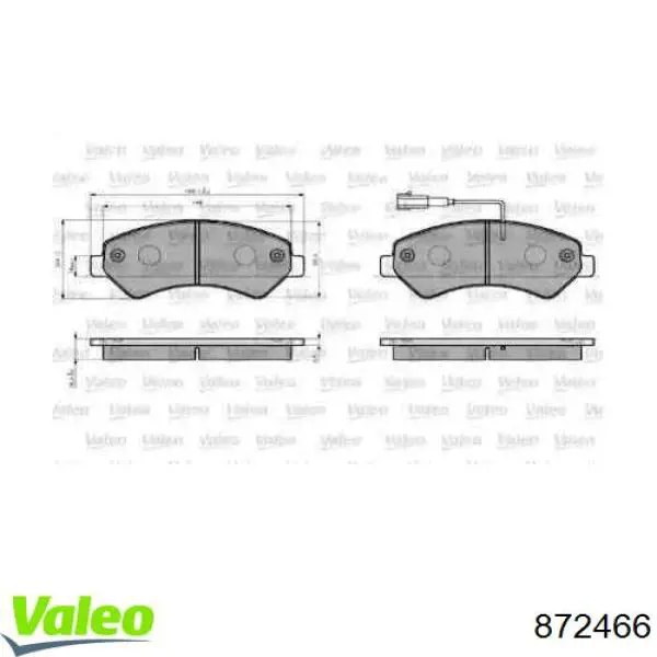 872466 VALEO задние тормозные колодки
