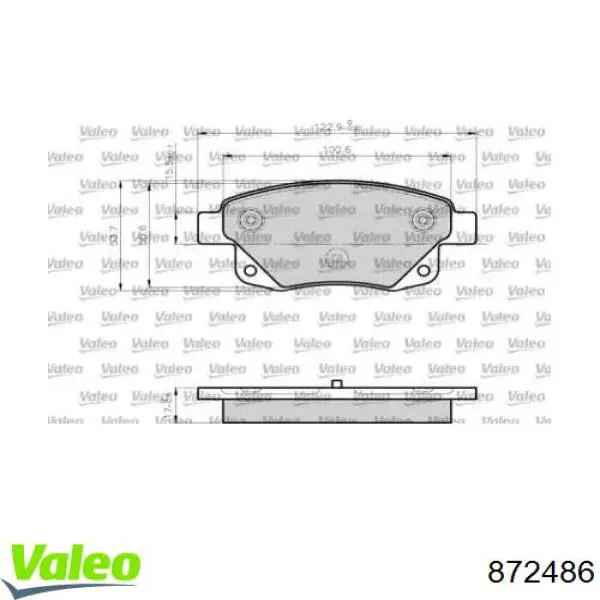 Задние тормозные колодки 872486 VALEO