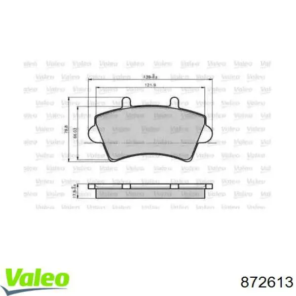 Передние тормозные колодки 872613 VALEO