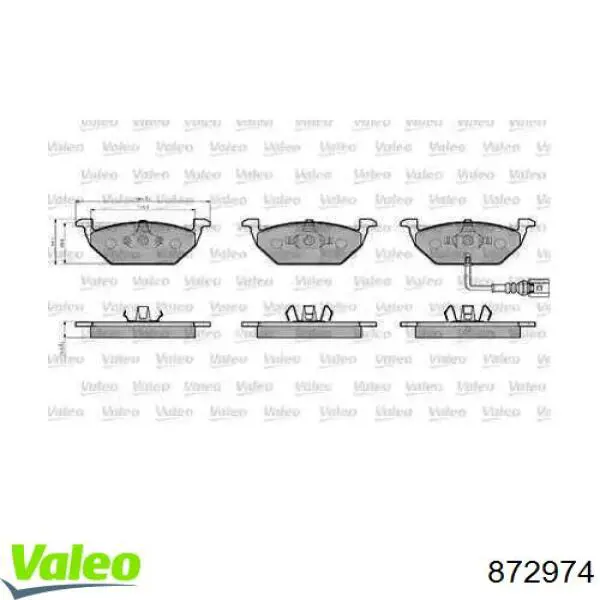 Передние тормозные колодки 872974 VALEO