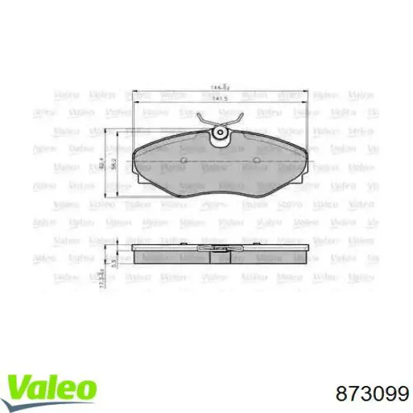 Передние тормозные колодки 873099 VALEO