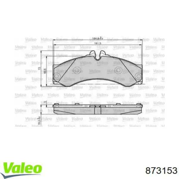 Передние тормозные колодки 873153 VALEO