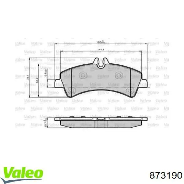 Задние тормозные колодки 873190 VALEO