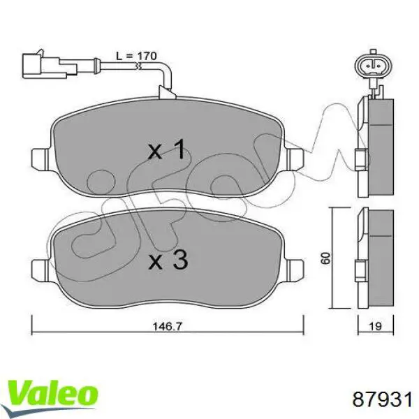 Фонарь задний правый 87931 VALEO