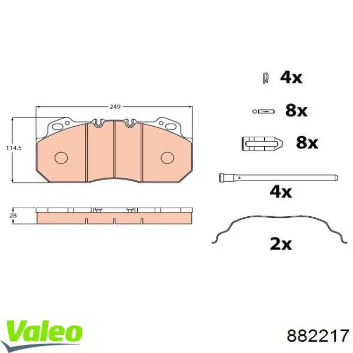 Колодки VALEO 882217 цена, от 51.40 USD