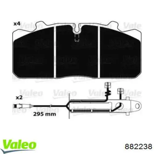 Передние тормозные колодки 882238 VALEO