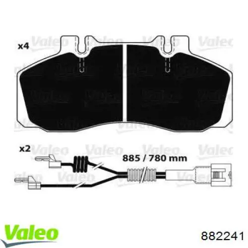 Задние тормозные колодки 882241 VALEO