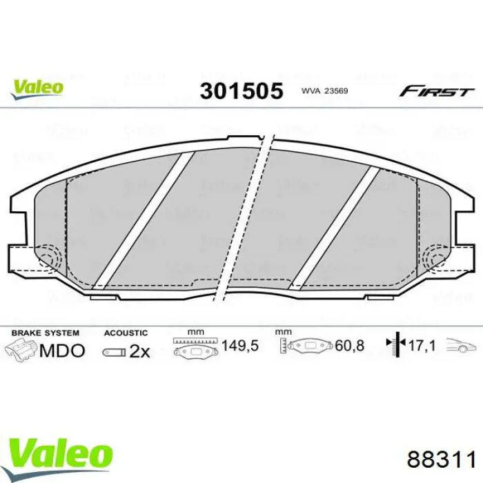 Фонарь задний левый 88311 VALEO