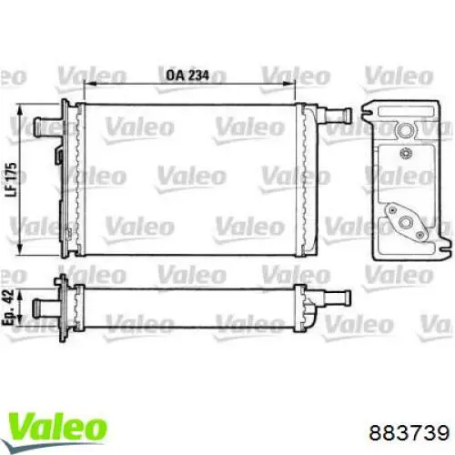 Радиатор печки 883739 VALEO