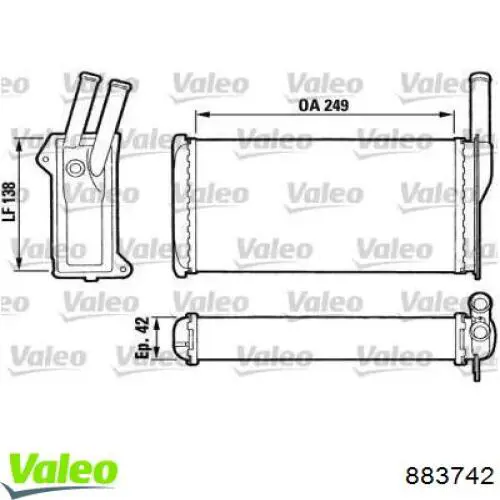 Радиатор печки 883742 VALEO