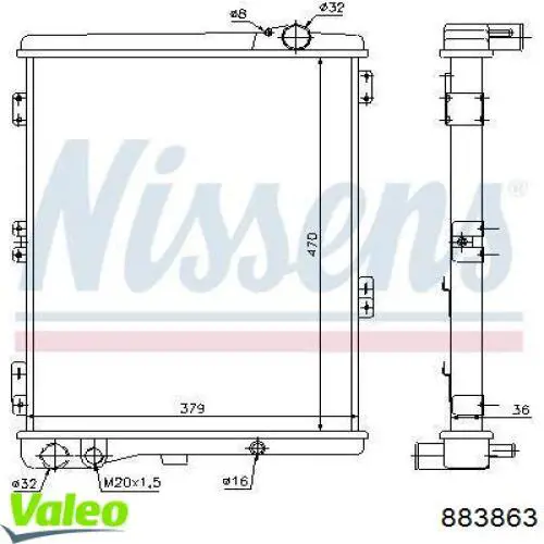 Радиатор 883863 VALEO