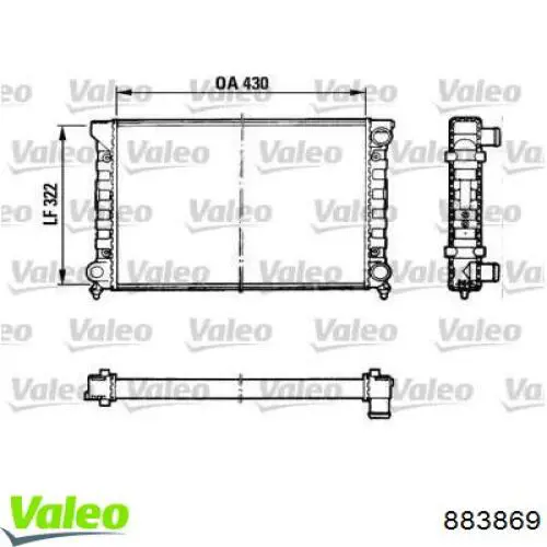 Радиатор 883869 VALEO