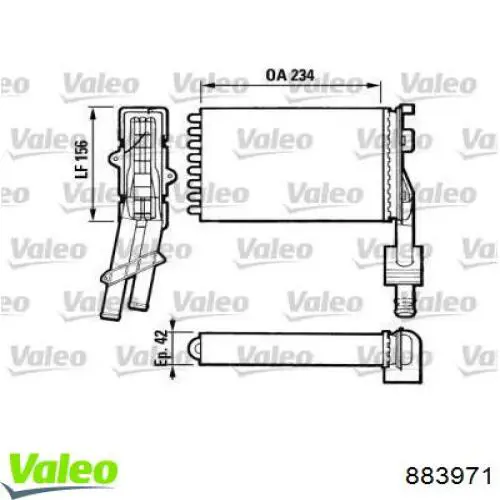 Радиатор печки 883971 VALEO