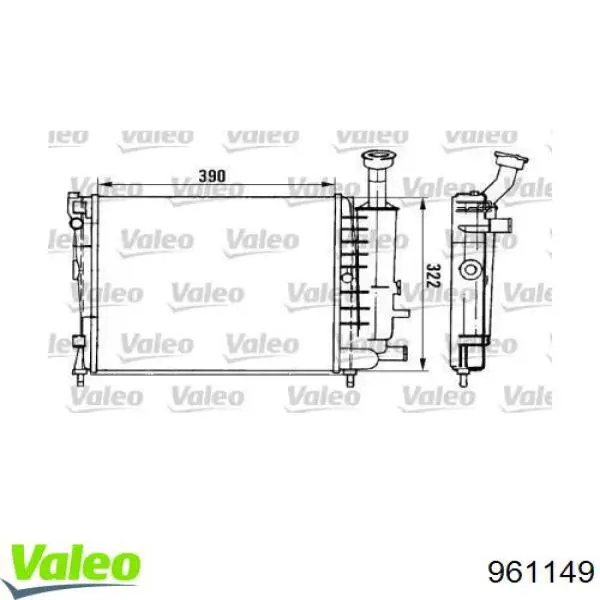 Радиатор 961149 VALEO