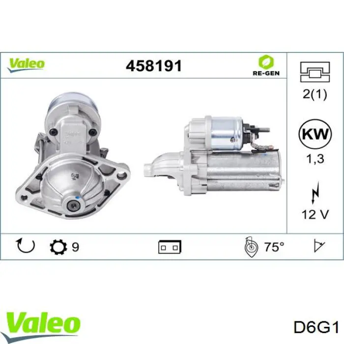 Стартер VALEO D6G1 цена, от 44.88 USD
