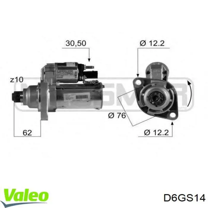 Стартер VALEO D6GS14 цена, от 63.35 USD