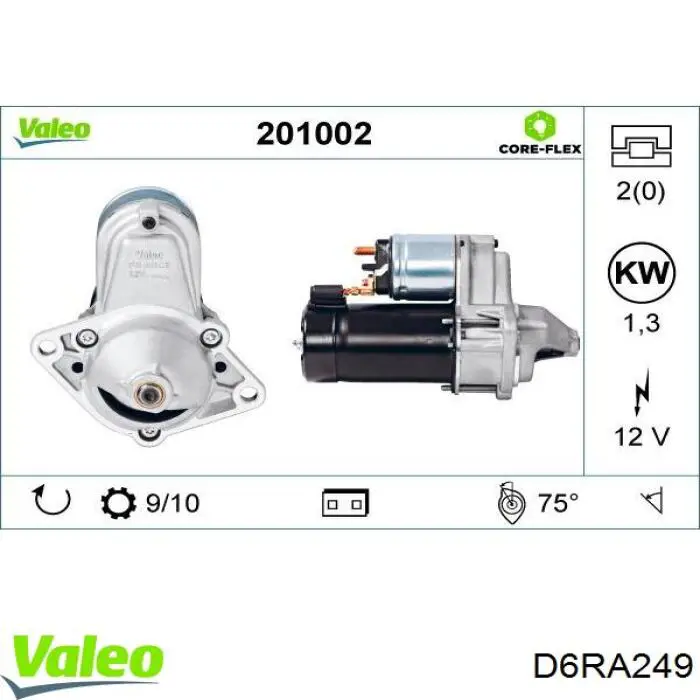 Стартер VALEO D6RA249 цена, от 34.72 USD