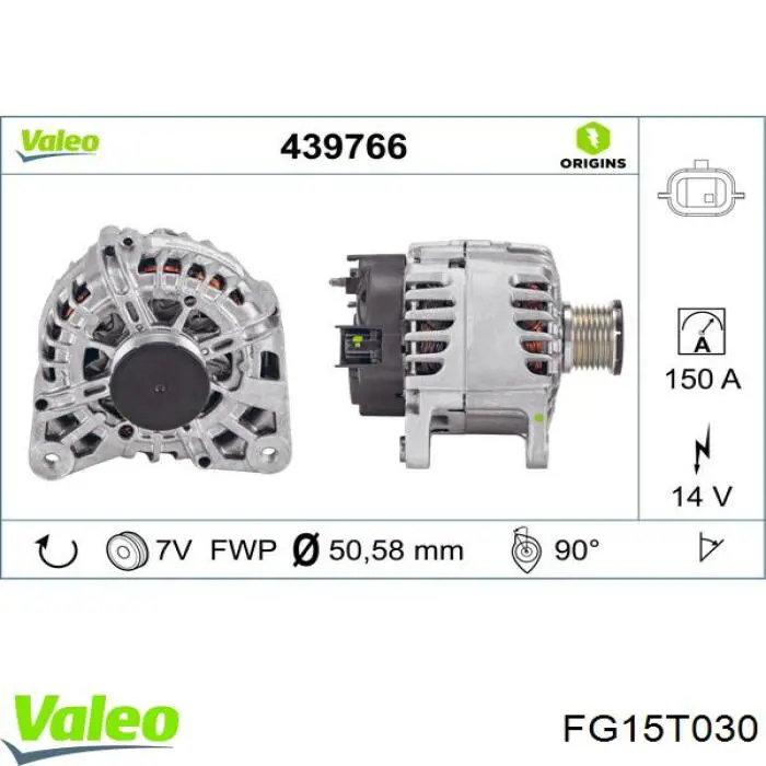 Автомобильный генератор VALEO FG15T030 цена, от 152.48 USD