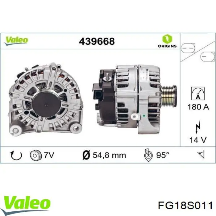 Генератор FG18S011 VALEO