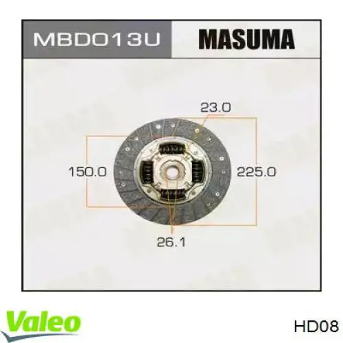 Купить HD08 VALEO Диск сцепления