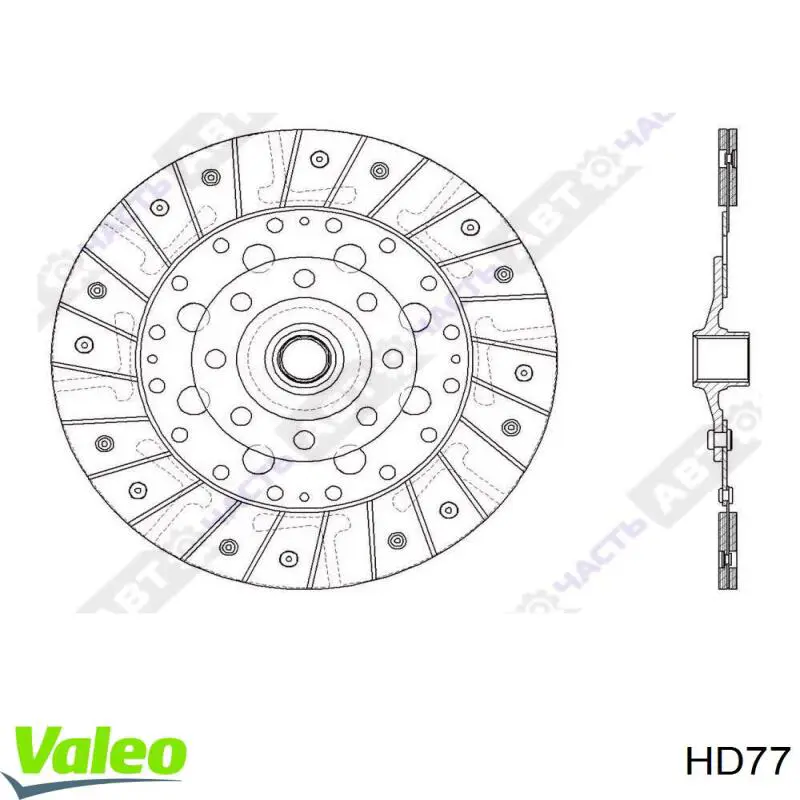 HD77 VALEO Диск сцепления ведомый