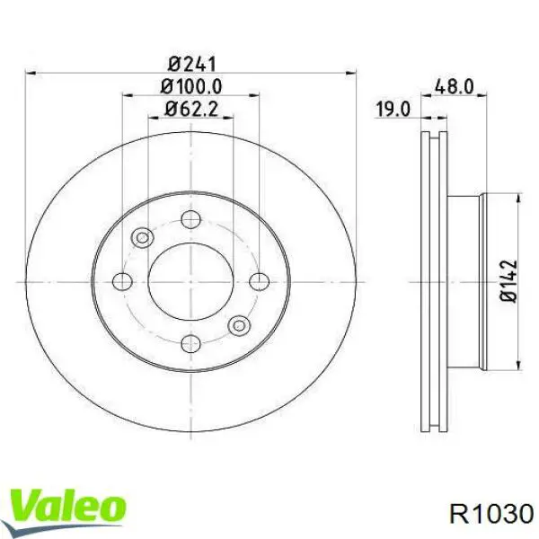 R1030 VALEO disco do freio dianteiro