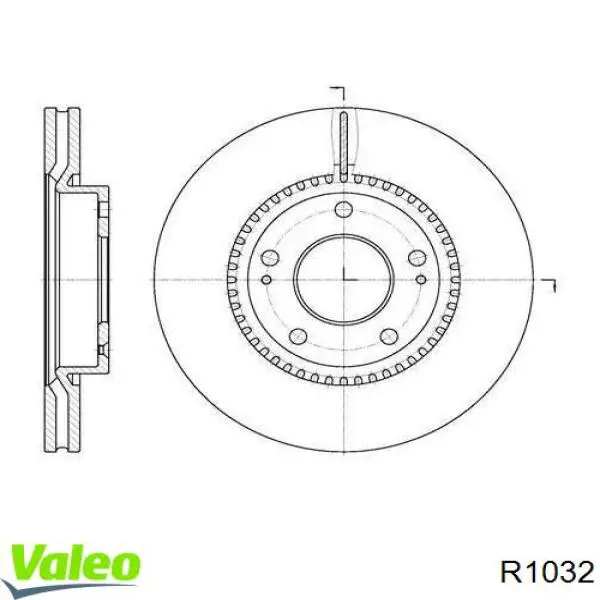 R1032 VALEO диск тормозной передний