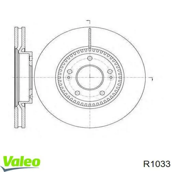 R1033 VALEO диск тормозной передний