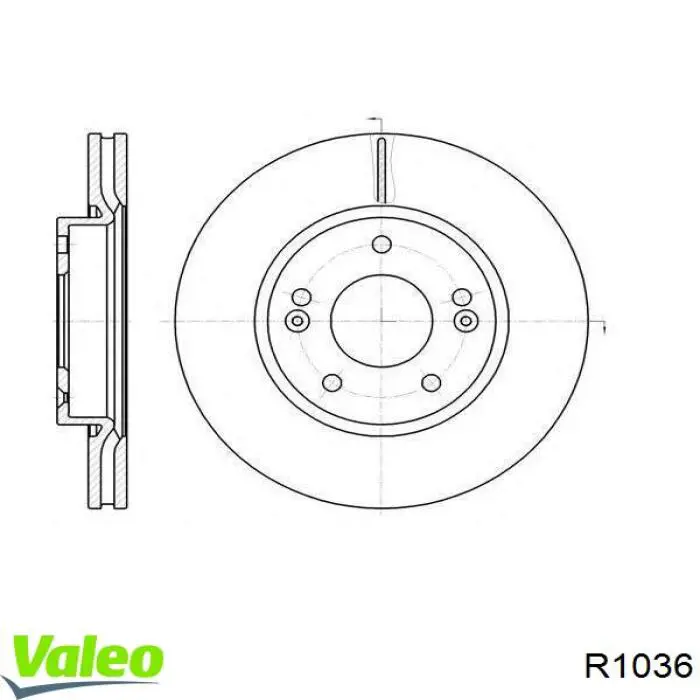 R1036 VALEO диск тормозной передний