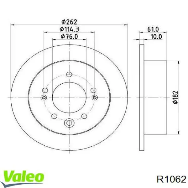 R1062 VALEO тормозные диски