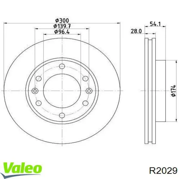 Передние тормозные диски R2029 VALEO