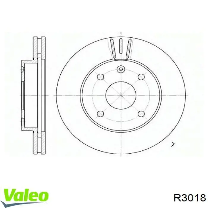 R3018 VALEO диск тормозной передний