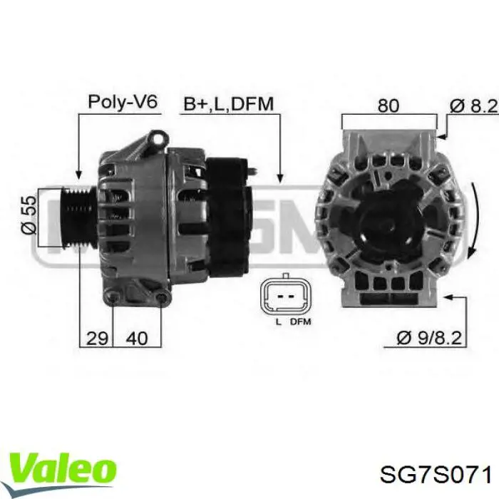 SG7S071 VALEO генератор