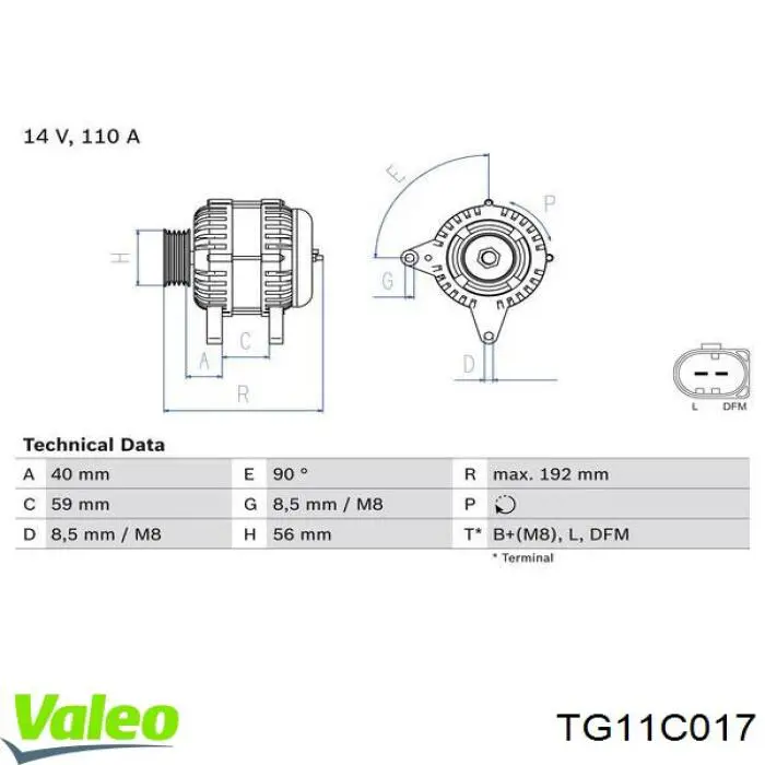 Купить TG11C017 VALEO Генератор