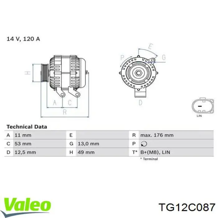 TG12C087 VALEO Генератор автомобильный
