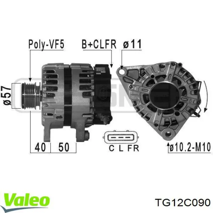 Генератор TG12C090 VALEO