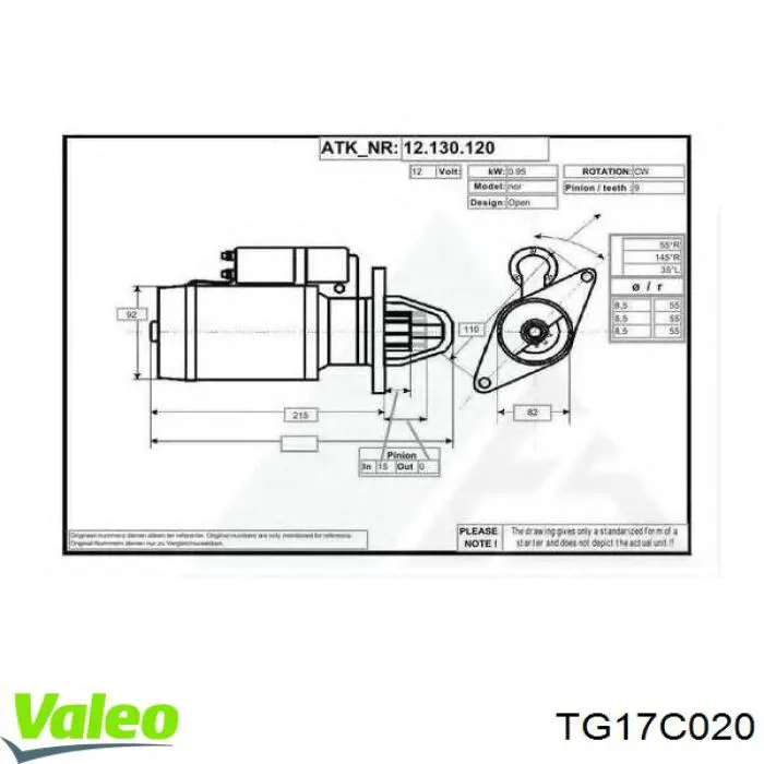 TG17C020 VALEO Генератор автомобильный