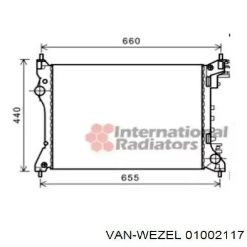 Радиатор 01002117 VAN Wezel