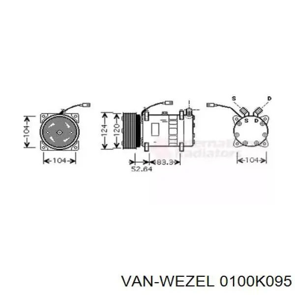 Компрессор кондиционера 0100K095 VAN Wezel