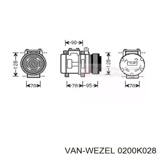 Компрессор кондиционера 0200K028 VAN Wezel